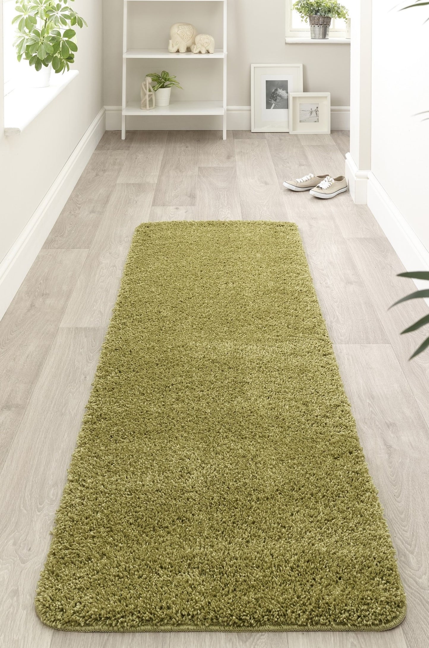 My Washable Shaggy Non-Slip Rug in Olive Green