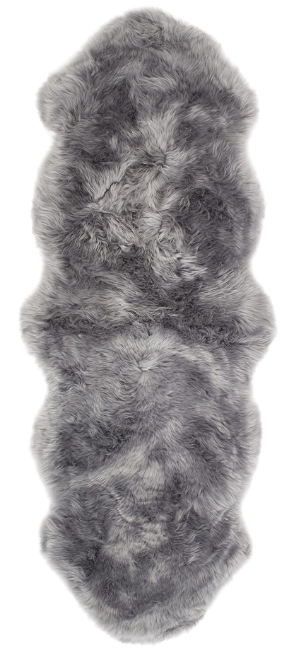 Genuine Sheepskin Animal Fur Soft Wool Shaggy Grey Rug